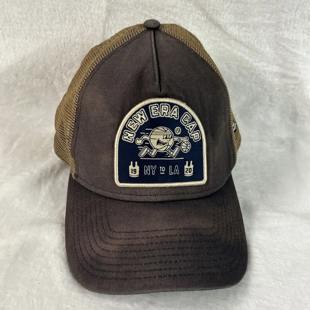 New Era Cap Distressed Gray/Blue Mens Hat Adjustable Ball Cap Baseball